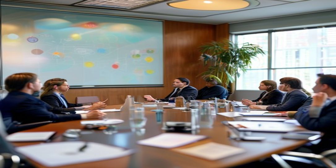 Strategic consulting team in a modern boardroom